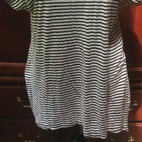 Belah & Codey Black & White Striped Cold-Shoulder - Picture 2 of 2
